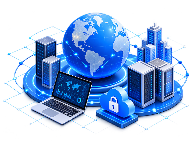 Global technology infrastructure illustration